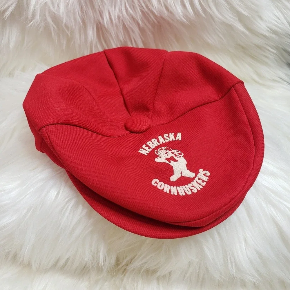 Vintage Nebraska Cornhuskers adjustable hats, red and white